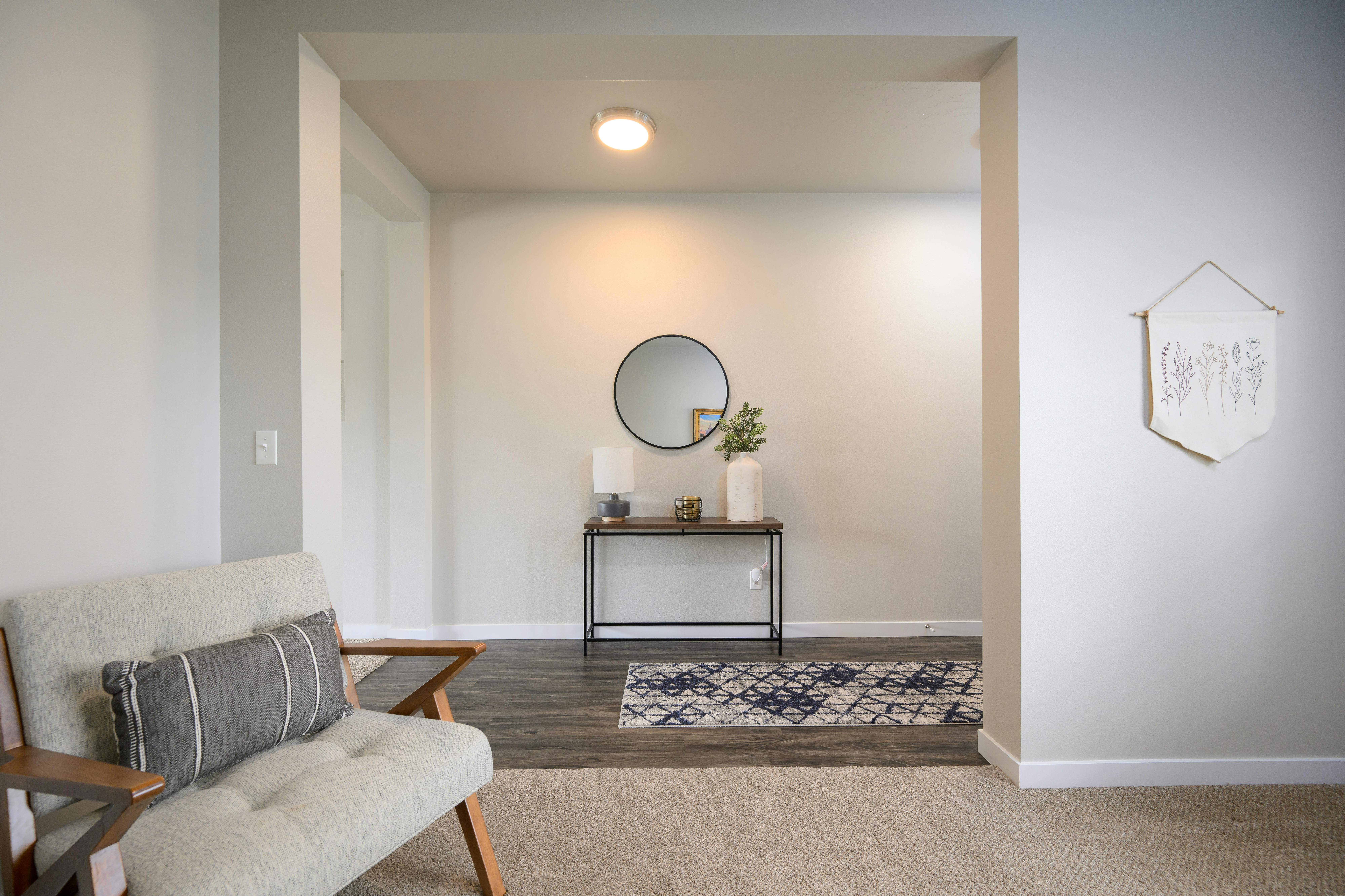 Modern renovated living space with contemporary design